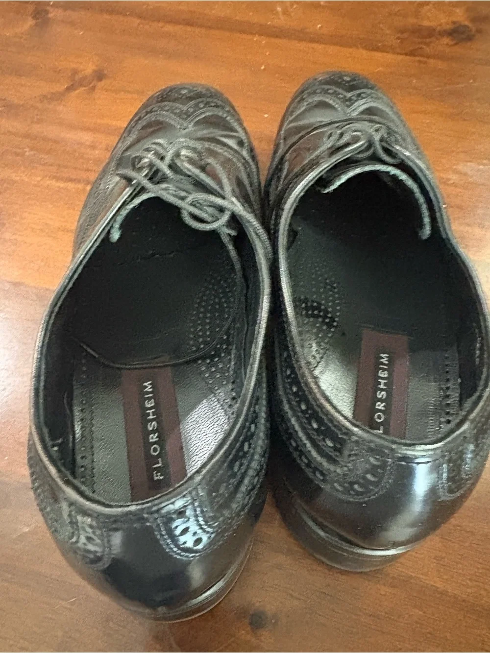 FLORSHEIM Classic Black Men’s Leather Wingtip Dress Shoes